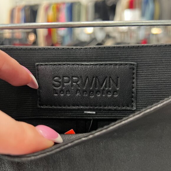 $895 SPRWMN Leather Midi Pencil Tube Skirt size Small - Picture 7 of 8